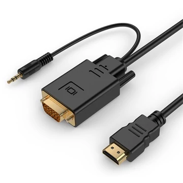 Gembird HDMI -> VGA Jack stereo 3,5mm M / M video jelkábel 3m fekete