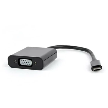 Gembird USB C -> VGA M / F adapter 0.2m fekete