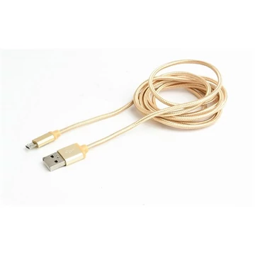 Gembird USB 2.0 A -> USB 2.0 micro B M / M adatkábel 1.8m arany szövet birítás
