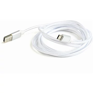 Gembird USB 2.0 A -> USB 2.0 micro B M / M adatkábel 1.8m ezüst szövet birítás