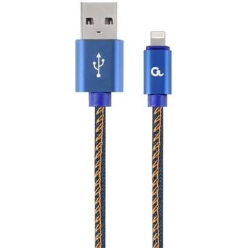 Gembird Premium jeans (denim) 8-pin cable with metal connectors, 2m, blue
