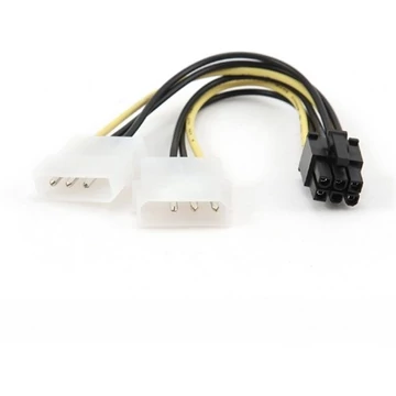 Gembird 2db Molex Power 4pin -> Power 6pin PCIe M / F adapter 0.15m