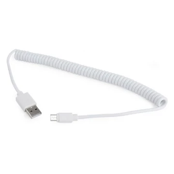 Gembird USB A -> USB 2.0 micro B M / M adatkábel 1.8m fehér spirál