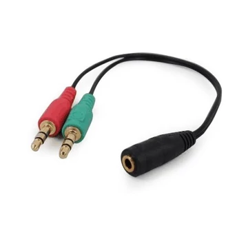 Gembird 2db Jack stereo 3,5mm -> Jack stereo 3,5mm (4pin) M / F adapter 0.2m fekete