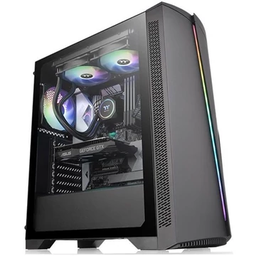 Thermaltake H350 Tempered Glass RGB táp nélküli ablakos ATX számítógépház fekete