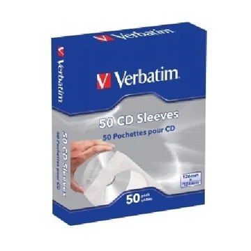 VERBATIM Papír CD / DVD boríték, ablakos, öntapadó füllel, fehér (50db)
