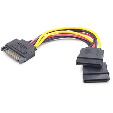 Gembird SATA Power -> 2db SATA Power F / M tápkábel 0.15m