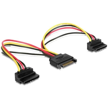 Gembird SATA Power -> 2db SATA Power M / F tápkábel 0.15m egyenes / 90°