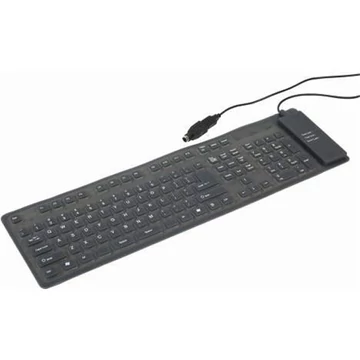 Gembird USB / PS / 2 vízálló összehajtható angol (US) billentyűzet fekete