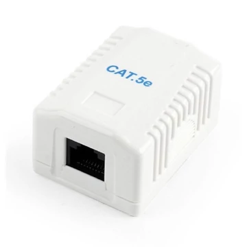 Gembird 1x RJ45 kat. 5e fali aljzat, komplett fehér