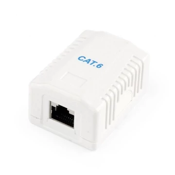 Gembird 1x RJ45 kat. 6 fali aljzat, komplett fehér
