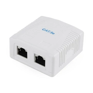 Gembird 2x RJ45 kat. 5e fali aljzat, komplett fehér
