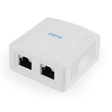 Gembird 2x RJ45 kat. 6 fali aljzat, komplett fehér