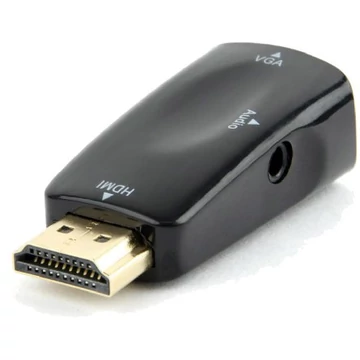 Gembird HDMI 1.4 -> VGA Jack 3,5mm M / F adapter fekete +audio