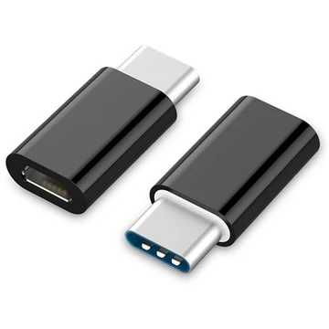Gembird USB-C -> USB 2.0 micro B M / F adapter fekete