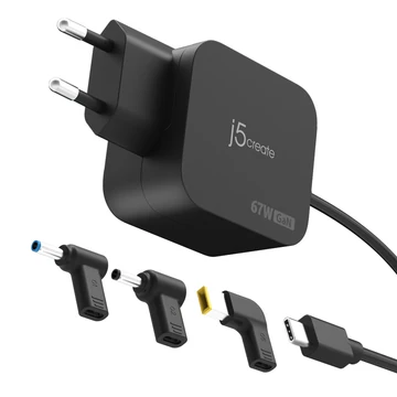 67W GAN PD USB-C MINI CHARGER WITH 3 TYPES OF DC CONNECTOR - E