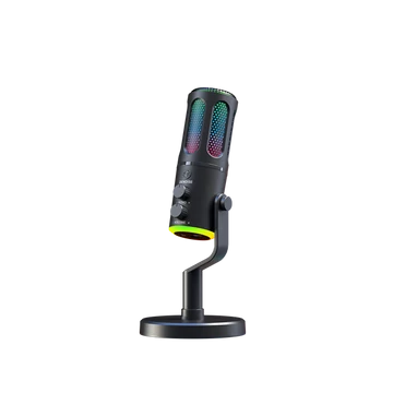 The G-Lab Mikrofon - K-MIC-NEON (3.5mm Jack csatlakozó, RGB, DUAL-CHANNEL CARDIOID, ENC, fekete)