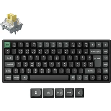 Keychron K2 Ultra 8K Bluetooth / vezeték nélküli magyar Apex Banana mechanikus billentyűzet fekete