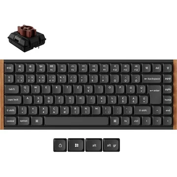 Keychron K3 Ultra 8K Bluetooth / vezeték nélküli magyar Milk POM Brown mechanikus billentyűzet fekete
