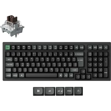 Keychron K4 Ultra 8K Bluetooth / vezeték nélküli magyar Apex Brown mechanikus billentyűzet fekete