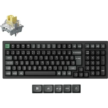 Keychron K4 Ultra 8K Bluetooth / vezeték nélküli magyar Apex Banana mechanikus billentyűzet fekete