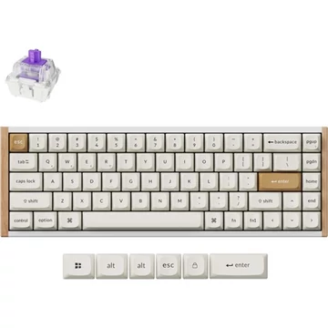 Keychron K6 HE Bluetooth / vezeték nélküli magyar Gateron double-rail magnetic nebula mechanikus billentyűzet fehér-rózs