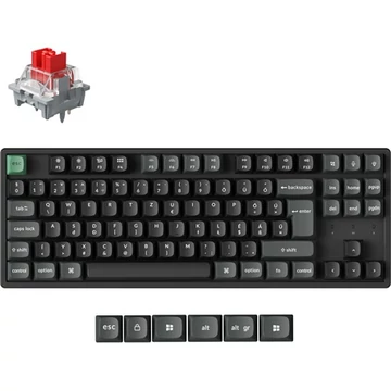 Keychron K8 Ultra 8K Bluetooth / vezeték nélküli magyar Apex Red mechanikus billentyűzet fekete