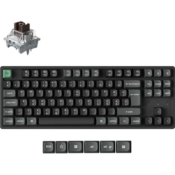 Keychron K8 Ultra 8K Bluetooth / vezeték nélküli magyar Apex Brown mechanikus billentyűzet fekete