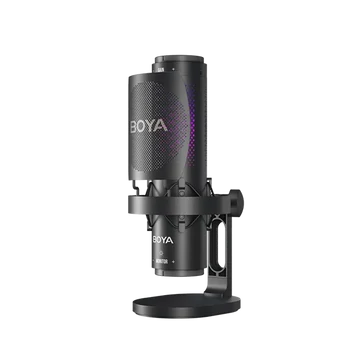 BOYA Mikrofon - K9 (USB, állvány, LED, fekete)