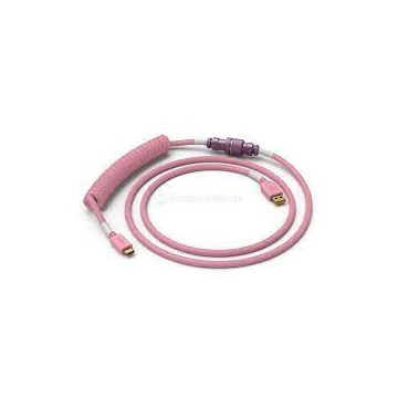 Billentyűzet kiegészítő Glorious PC Gaming Race Coiled Cable Prism Pink USB-C Spirálkábel Pink