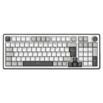 The G-Lab Vezeték nélküli Gamer Billentyűzet - KEYZ ELITE 400 WG / US (RGB, 2,4Ghz + BT + Wired, 8000Hz, USB, fehér-szü angol)