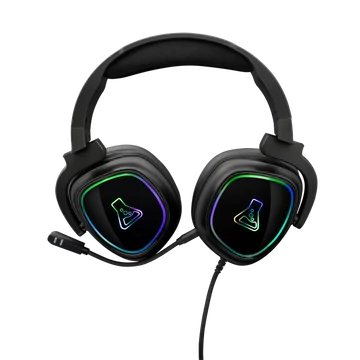 The G-Lab Fejhallgató - KORP RADIUM BLACK (mikrofon,USB, 3,5mm Jack, hangerőszabályzó, LED,nagy-párnás)