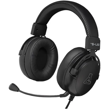 The G-Lab Fejhallgató - KORP TITANIUM (mikrofon, 3,5mm Jack, hangerőszabályzó, LED,nagy-párnás)