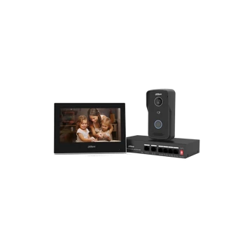 Dahua IP video kaputelefon szett - KTP03 (VTO2111D-P-S3 + VTH2621G-P + PFS3006-4ET-36)