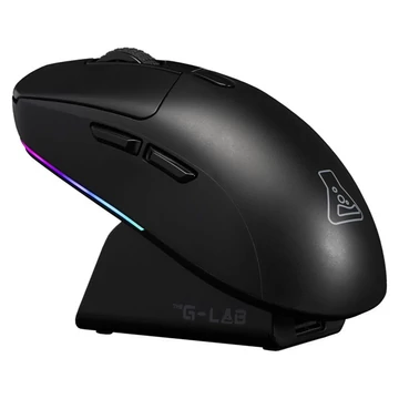 The G-Lab Vezeték nélküli Gamer Egér - KULT TITAN PRO B (12000 DPI, Pixart PAW 3311, USB / 2,4Ghz / Bluetooth, RGB, dokkoló)