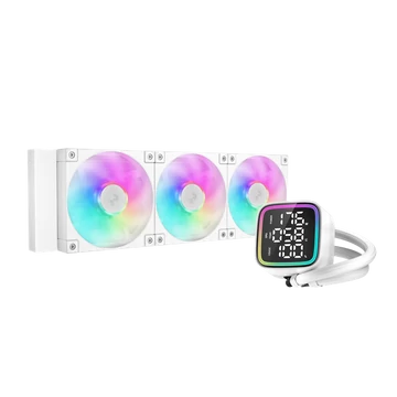 DeepCool CPU Water Cooler - LD360 WH (max 21dB; max. 122,39 m3 / h; 3x12cm, LED kijelző, fehér)