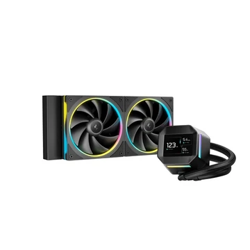 DeepCool CPU Water Cooler - LM240 (max 36.07dB; max. 112,52 m3 / h; 2x12cm, LED kijelző, fekete)