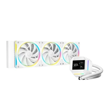 DeepCool CPU Water Cooler - LM360 WH (max 36,07dB; max. 122,52 m3 / h; 3x12cm, LED kijelző, fehér)