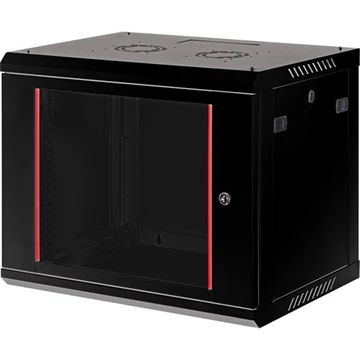 Lande PROlineB 600x450 lapraszerelt 9U 19" fali rack szekrény fekete