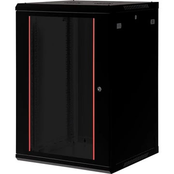 Lande PROlineB 600x600 lapraszerelt 18U 19" fali rack szekrény fekete