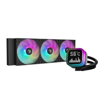 DeepCool CPU Water Cooler - LP360 (max 21dB; max. 122,39 m3 / h; 3x12cm, LED kijelző, fekete)