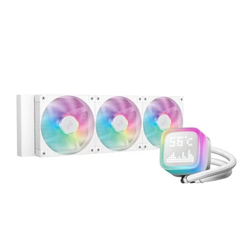 DeepCool CPU Water Cooler - LP360 WH (max 21dB; max. 122,39 m3 / h; 3x12cm, LED kijelző, fehér)