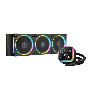 DeepCool CPU Water Cooler - LQ360 ULTRA ARGB (max 35.63dB; max. 124,72 m3 / h; 3x12cm, LED kijelző, fekete)