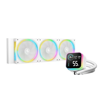 DeepCool CPU Water Cooler - LQ360 ULTRA WH ARGB (max 35.63dB; max. 124,72 m3 / h; 3x12cm, LED kijelző, fehér)