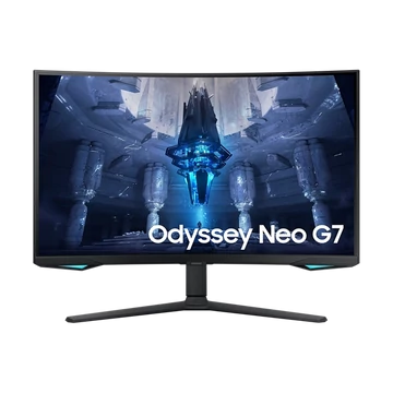 SAMSUNG Ívelt Gaming 165Hz VA monitor 32" G75NB, 3840x2160, 16:9, 350cd / m2, 1ms, 2xHDMI / DisplayPort / 2xUSB, Pivot