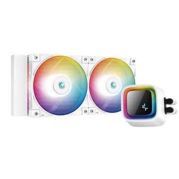 DeepCool CPU Water Cooler - LS520 WH (max 19dB; max. 145,86 m3 / h; 2x12cm, A-RGB LED, fehér)