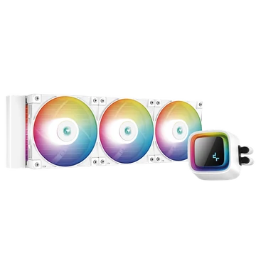 DeepCool CPU Water Cooler - LS720 WH (max 19dB; max. 145,86 m3 / h; 3x12cm, A-RGB LED, fehér)