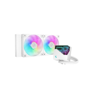 DeepCool CPU Water Cooler - LT240 WH ARGB (max 19dB; max. 145,86 m3 / h; 2x12cm, fehér)