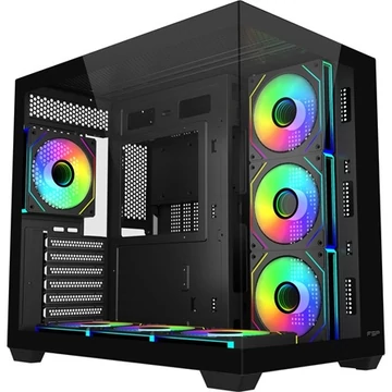 FSP M341 ARGB táp nélküli ablakos Mid Tower számítógépház fekete