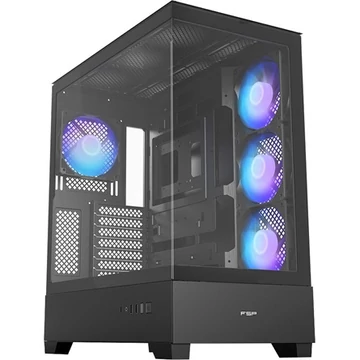 FSP M370 ARGB táp nélküli ablakos Mid Tower számítógépház fekete